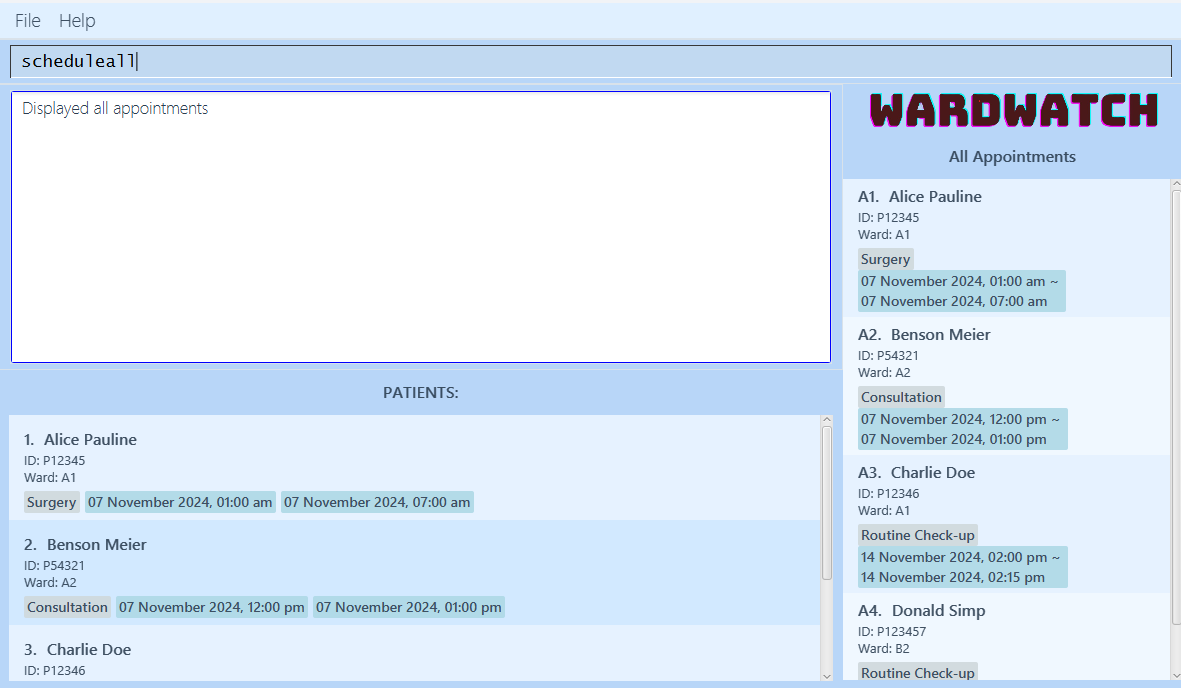 scheduleall result